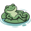 Chill frog on leaf pillow