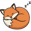 Sleeping Fox Cartoon