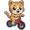 Katzenradler auf Fahrrad
