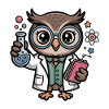 Lab owl as a scientist comic