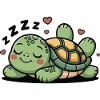 Cuddly turtle in slumber