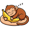 Sleeping monkey with banana