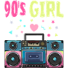 Retro 90s Girl Boombox Style