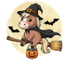 Süßes Pferd Hexe Halloween Pony
