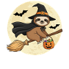 Mignonne Sorcière Paresseuse Halloween