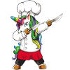 Funny Dabbing Unicorn Chef Cheficorn Culinary Cook
