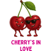 Cherry-loving cartoon duo