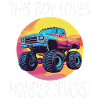 This boy loves monster trucks