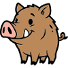 Süßes Wildschwein Comic Glücksbringer