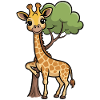 Kuschelige Giraffe im Wald