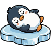 Schlafender Pinguin auf Eis
