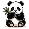 Panda with bamboo stick