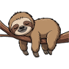 Sleeping sloth on branch