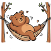 Bear in hammock