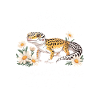 Leopard Geckos Okay Floral Illustration
