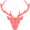 Red deer in dot pattern