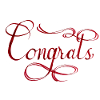 "Congrats" Red Congratulations Lettering Elegant