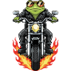 Cool Biker Frog Motorcycle Flames