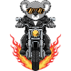 Cool Biker Koala Motorcycle Flames