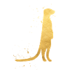 Golden Meerkat Silhouette