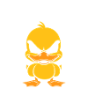 Canard antisocial – Cartoon jaune vif