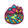 Bunte Flusslandschaft Candystyle
