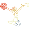 Retro Cheerleader Sketch