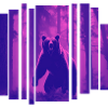 Magical bear sanctuary in purple