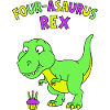 Four-asaurus Rex 4 Birthday