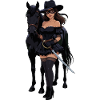 Zorro femme au cheval noir