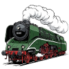 Grüne Dampflok 18 201 Retro