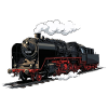 Dampflok Retro-Illustration