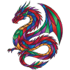 Buntglas-Drachen-Mosaik-Fantasie