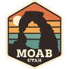 Moab Utah Desert Archway Retro Sunset 