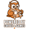 Owl with coffee and games