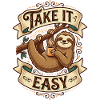 Take It Easy Sloth Motif