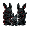 Ninja Dabbing, Lapin avec des katanas