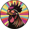 Rooster Pop Art with Sunglasses