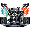 Retro Raccoon Rock – Music Gift