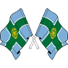 Derbyshire Flags Crossed