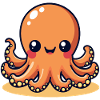 Cute Squid Smiling Octopus Kawaii