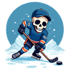 Skelett Eishockeyspieler Nummer 99 Wintersport