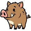 Süßes Wildschwein Comic Glücksbringer