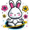 Mondbunny im Blütenkreis