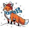 Winterfuchs mit Schal