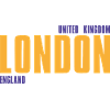 London in golden text with blue accents