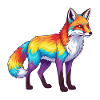 Buntes Fuchs-Regenbogen-Pop-Art-Aquarell