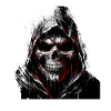 Dark Skull with Hood Gothic Art