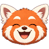 Sloth, the red panda all smiles