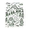 Bergwanderer im Waldlandschaft